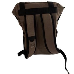 KoolGo Insulated Cooler Backpack Roll Top Tan Black Canvas Picnic Hiking Bag